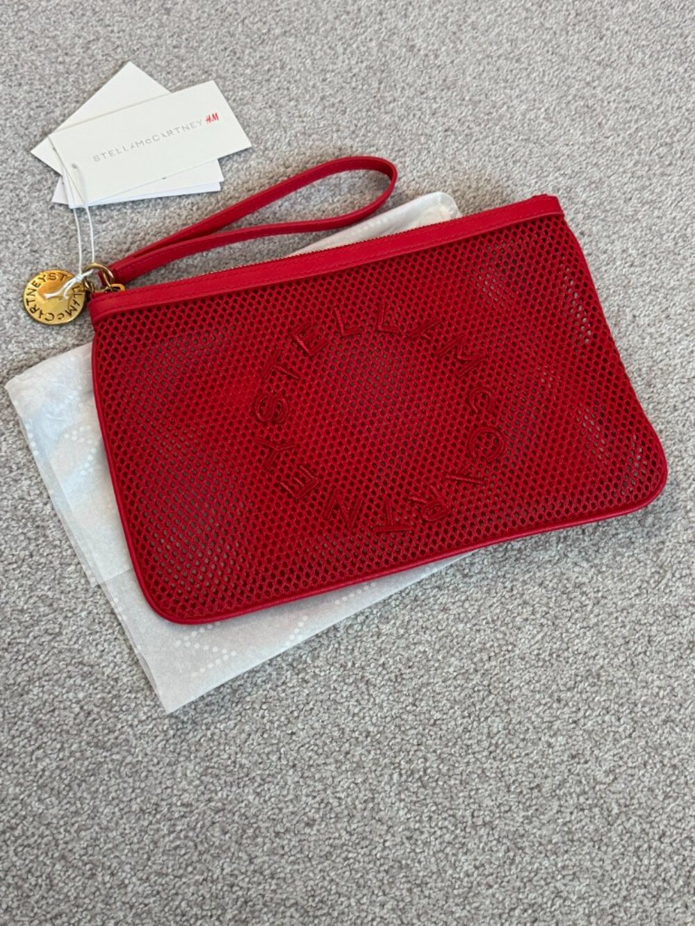 SOLD OUT Stella McCartney x H&M Red Mesh Clutch NWT In Hand **Ready to ship**